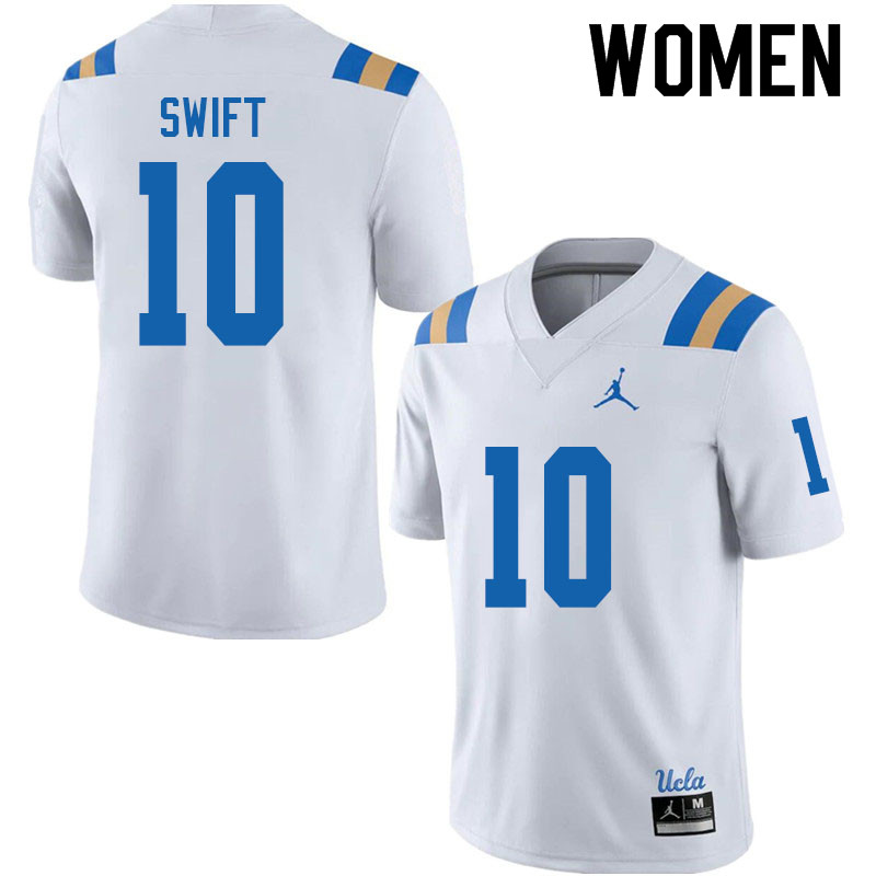 Jordan Brand Women #10 Joshua Swift UCLA Bruins College Football Jerseys Sale-White - Click Image to Close